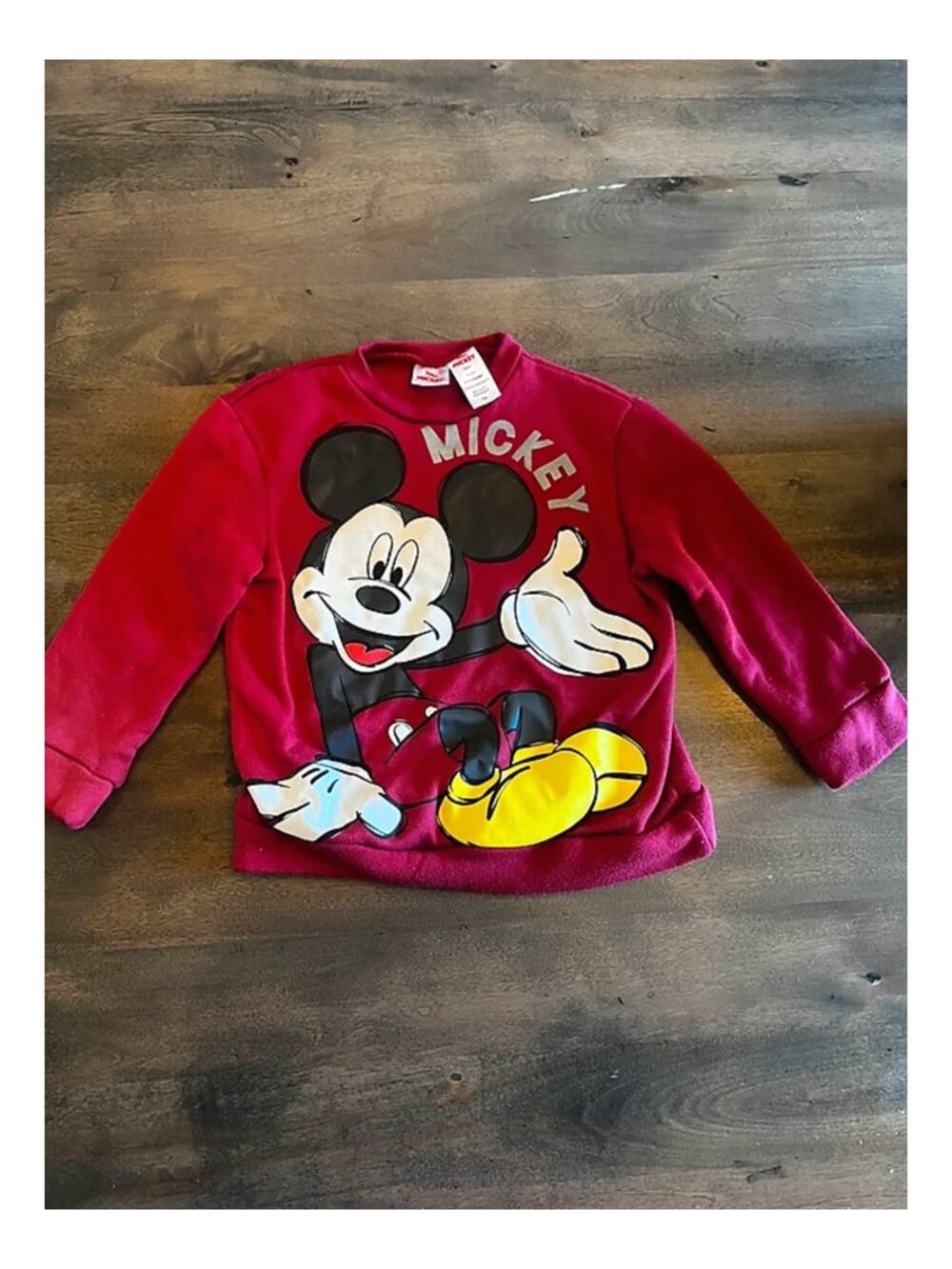 Disney Mickey Mouse Red Sweatshirt Kids Size 5/6